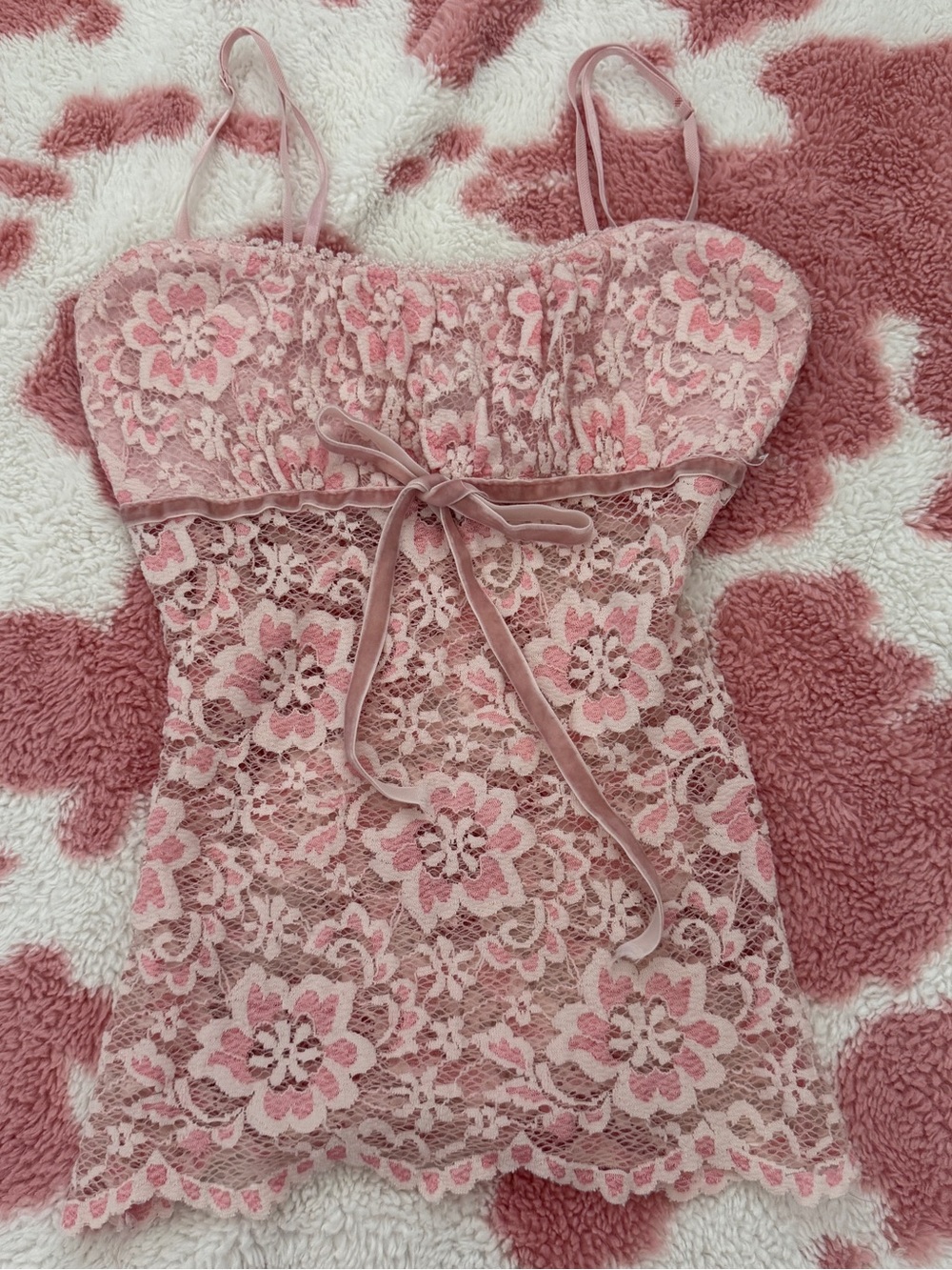 💗 Y2K BABYDOLL LACE CAMI - SOFT GIRL COQUETTE DREAM SMALL 💗